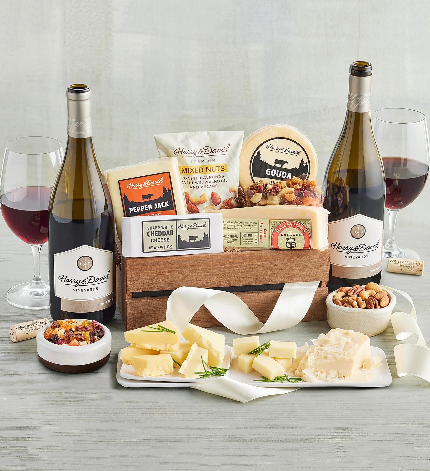 wine basket ideas wine cheese gift