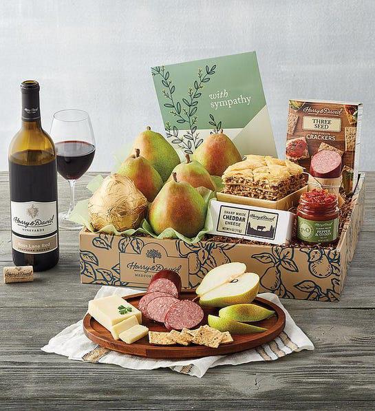 Classic sympathy gift box with wine