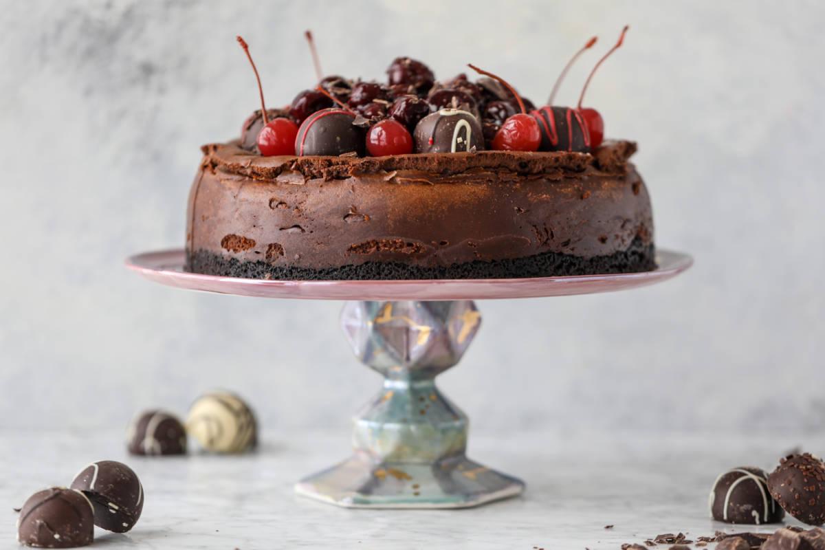 Chocolate Truffle Cherry Cheesecake