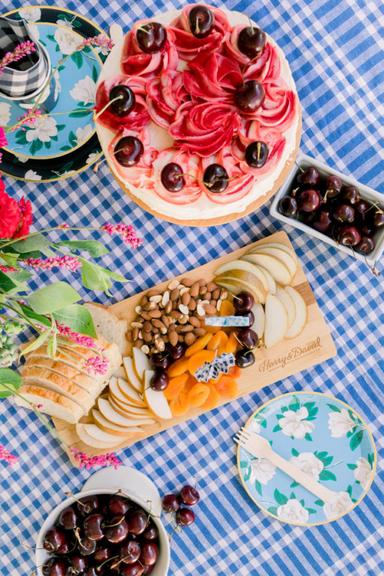 summer snack board at fourth of july party