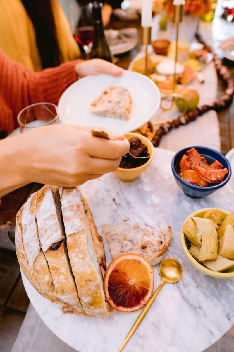 serving food at a small gathering