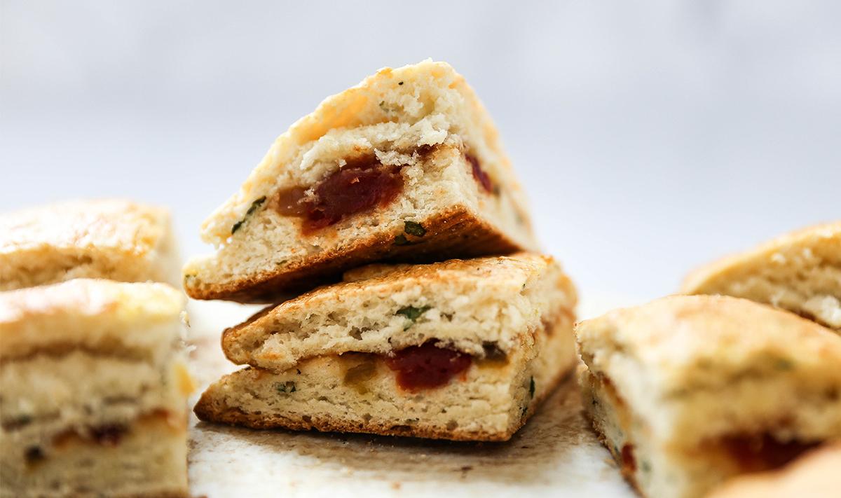 Savory Scones with Pepper & Onion Relish