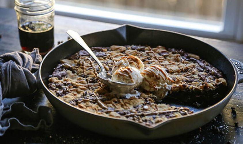 Chocolate Peanut Butter Cookie Brownie Skillet