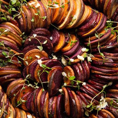 Sweet potato bake closeup.